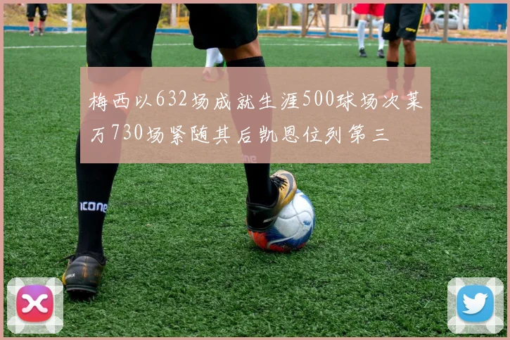 梅西以632场成就生涯500球场次莱万730场紧随其后凯恩位列第三